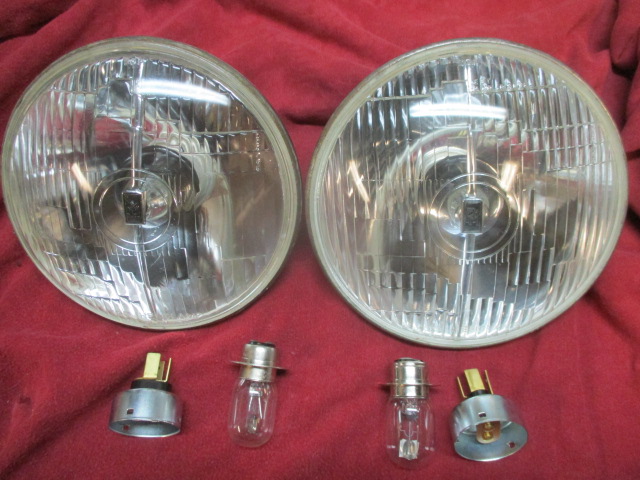 LUCAS 700 ヘッドランプ 2個セット 当時物 LUCAS 700 HEADLAMP 松明 たいまつ ヘッドライト&バルブ