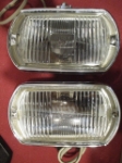 Lucas FT8 Square 8 Foglamp Pair, MG Midget, MGB; Rolls-Royce; Shelby Mustang; Triumph TR6 fog lamp, foglight, fog light