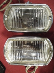 Lucas FT8 Square 8 Foglamp Pair, MG Midget, MGB; Rolls-Royce; Shelby Mustang; Triumph TR6 fog lamp, foglight, fog light