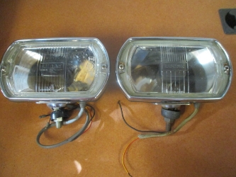Lucas LR8 Square 8 Driving Lamp Pair, MG Midget, MGB; Rolls-Royce; Shelby Mustang; Triumph TR6, NOS  fog lamp, foglight, fog light