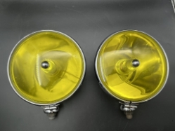 Lucas SLR700 Driving/Spotlamp Pair, Excellent Original RARE YELLOW LENSES driving lamp, driving light, spot lamp
