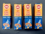 Mint AC 44F Fire Ring British-Made spark plugs, lot of four 