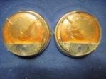 Lucas L632 Amber/Clear Lens & Rim Pair, slight damage, Original 