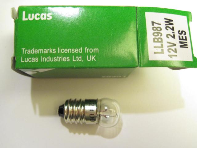 Lucas LLB987 Screw-base Instrument Bulb, New 