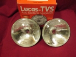 Lucas TVS 700 Bulb-type Headlamp Pair, RHD, NOS head lamp, headlight, head light