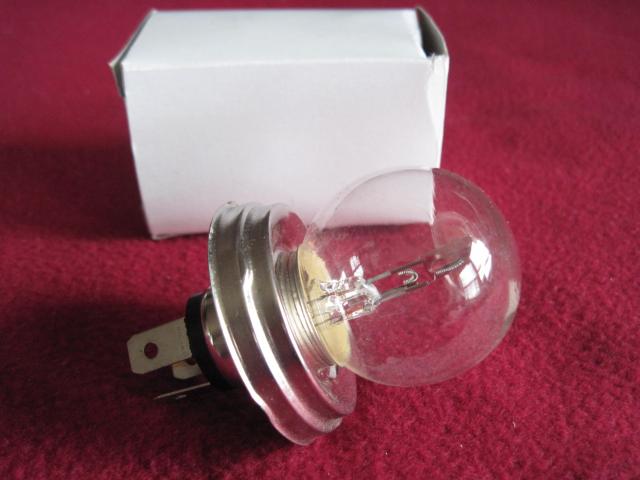 Lucas-style GLB410 or P45t-base Tungsten Headlamp Bulb, New head lamp, headlight, head light