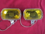 Lucas LR8 Square 8 Foglamp Pair, MG Midget, MGB; Rolls-Royce; Shelby Mustang; Triumph TR6, NOS fog lamp, foglight, fog light