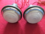 Lucas L488 Frosted Flat Glass Lamp Pair, NOS 