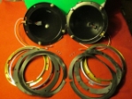 Lucas Headlamp 7" Three-adjuster Bucket/Bowl Assembly Pair, 1960s-70s, New head lamp, headlight, head light